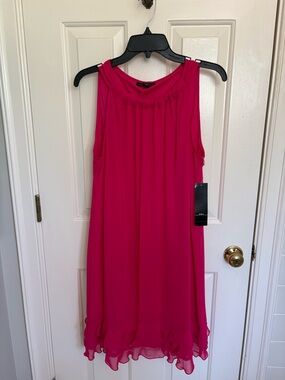 R&K Bright Fuchsia Sleeveless Ruffle-Hem Dress New with Tags